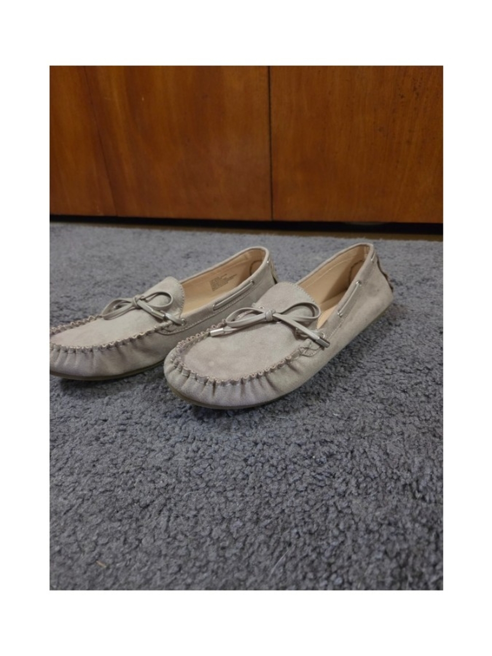 JustFab Taupe Suede Moccasin Loafers